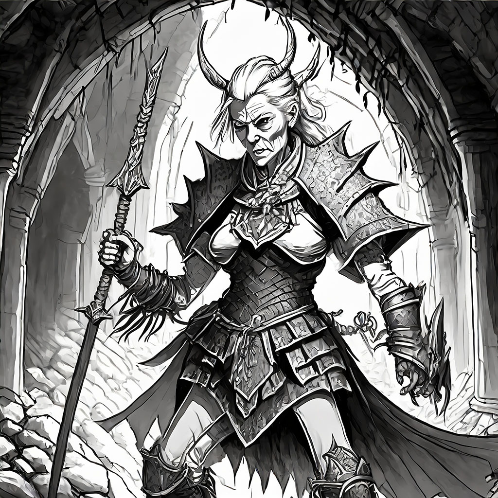 Firefly old warrior in dungeon black and white pen and ink fighting fantasy style hd 13919.jpg